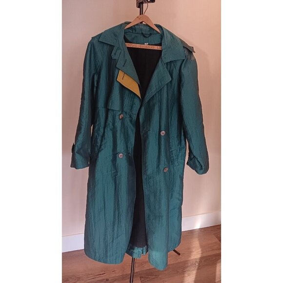 Vintage Westfield Trench Coat Size 10 With Belt Green 80s Or 90s See Photos - Picture 16 of 16